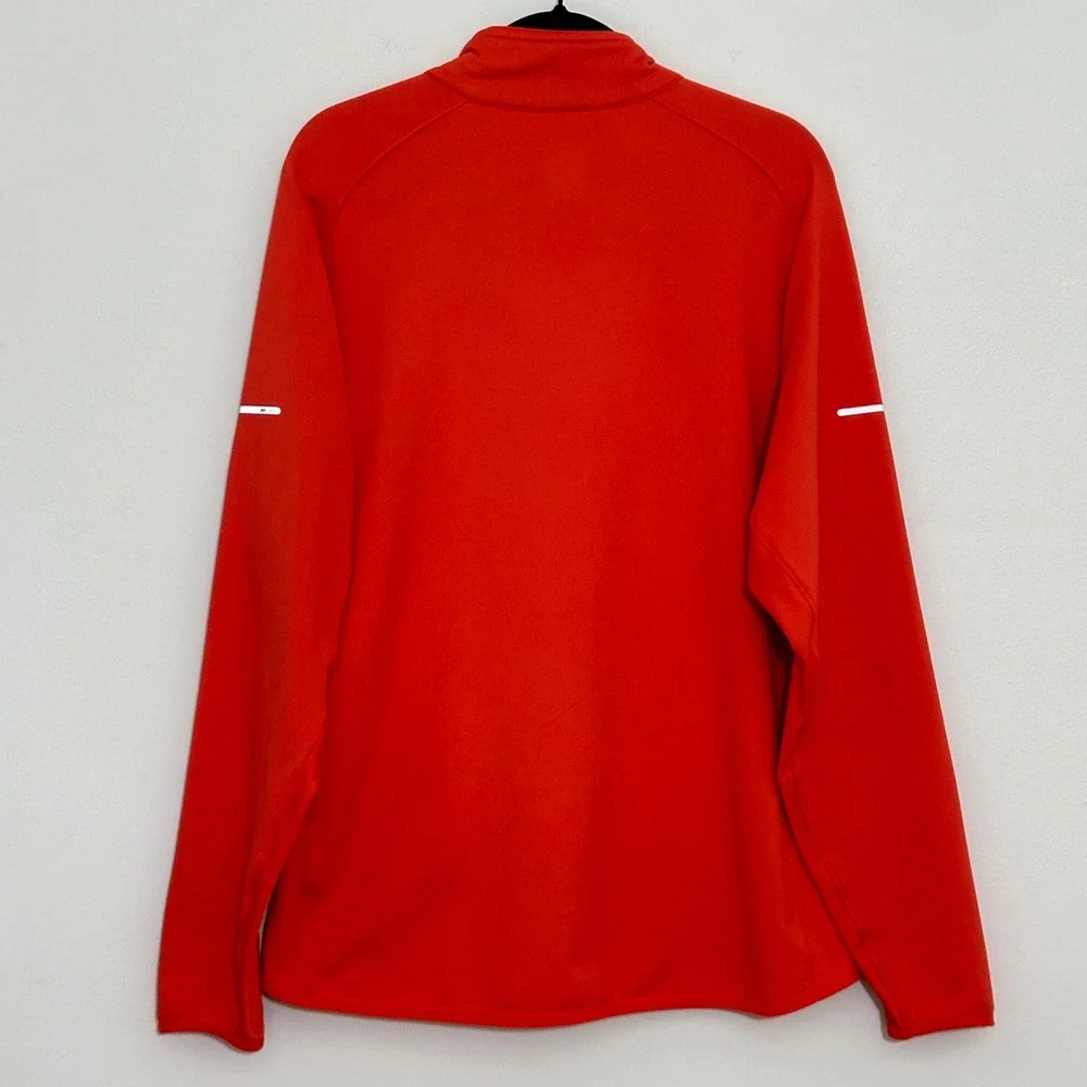 Nike Element Dri-FIT Womens Jacket L Orange Full Zip Running Fleece Lined Sporty